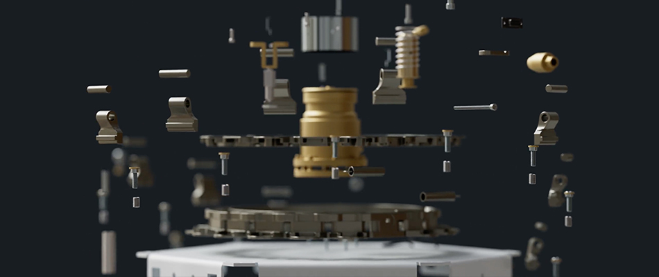 Close-up view of a simulation model.