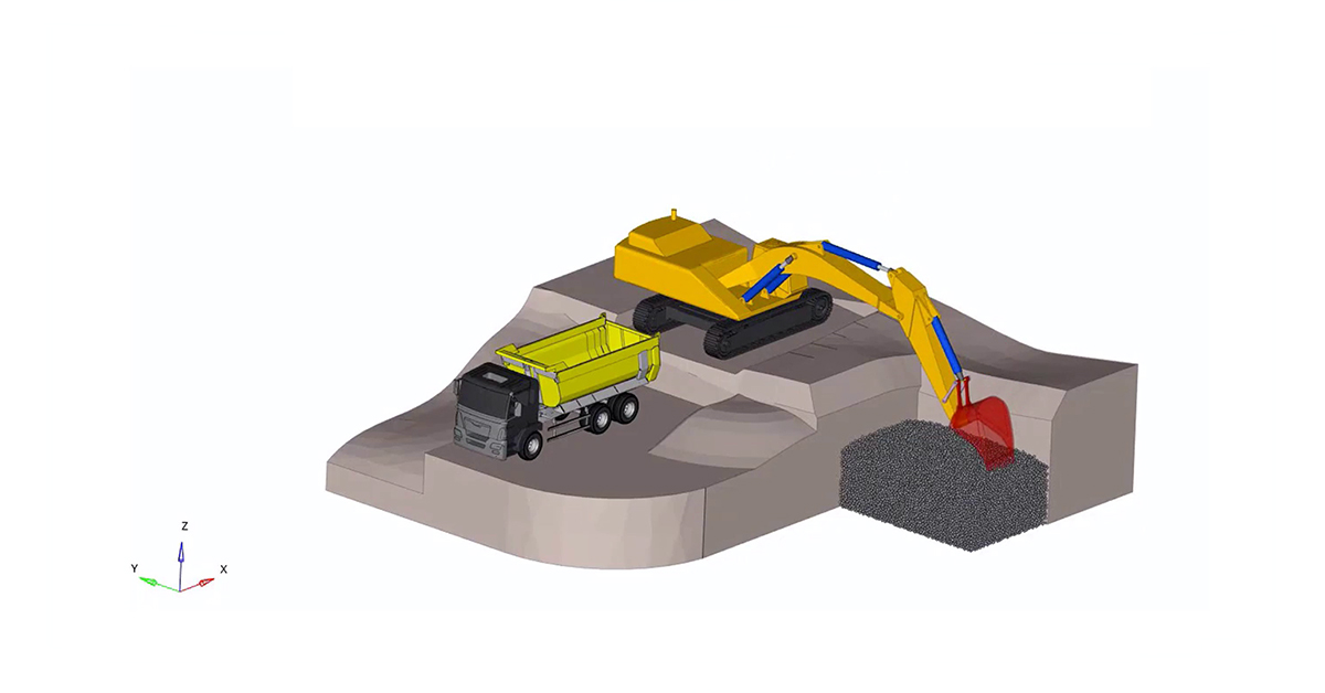 Altair EDEM and MotionSolve - Coupled Simulation of an Excavator
