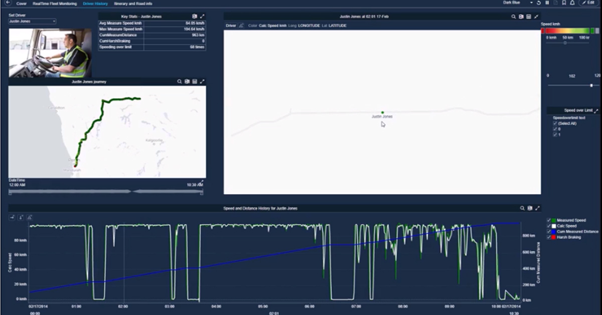 Monitor Performance of a Trucking Fleet in Real Time using Altair Panopticon