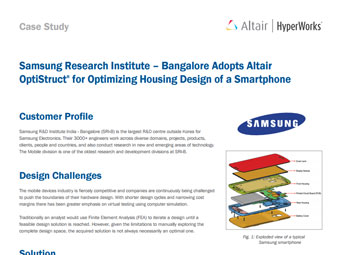 Samsung Research Institute – Bangalore Adopts Altair Optistruct® for Optimizing Housing Design of a Smartphone